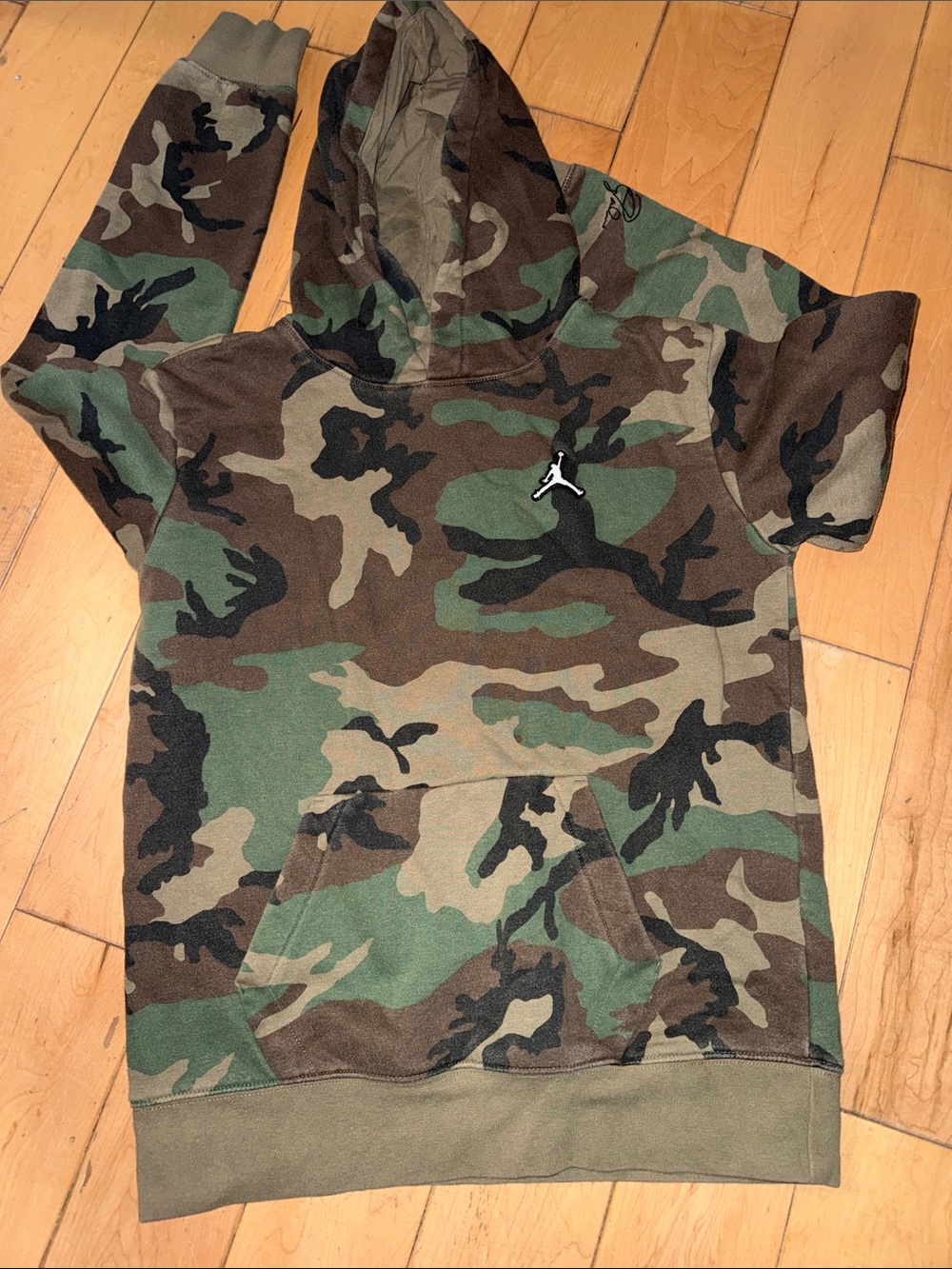 Jordan Men's Camo Crewneck Hoodie in Green and Brown